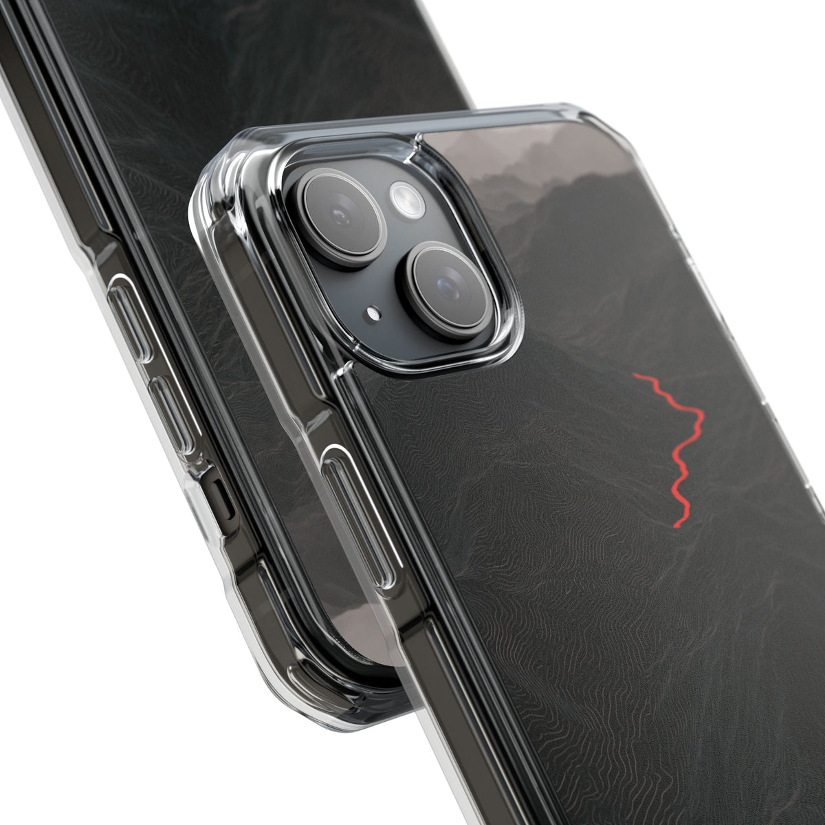Crimson Ridge Pass · Clear Impact Magnetic Phone Case for iPhone ·  Black