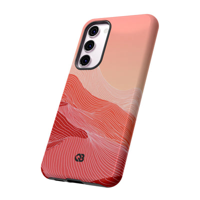 Red Tough Phone Case for Samsung - Crimson Ridge Contour