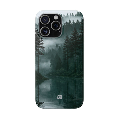 Green Lite Phone Case for iPhone - Misty Evergreen Mirror