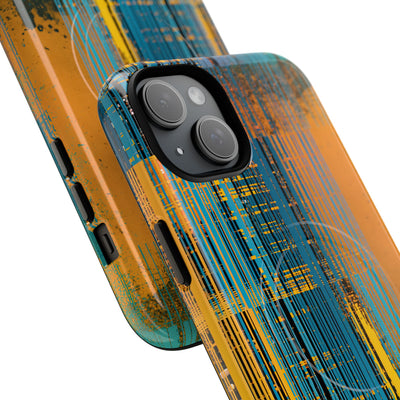 Cyber Glitch Stream · Tough 2.0 Magnetic Phone Case for iPhone · Teal