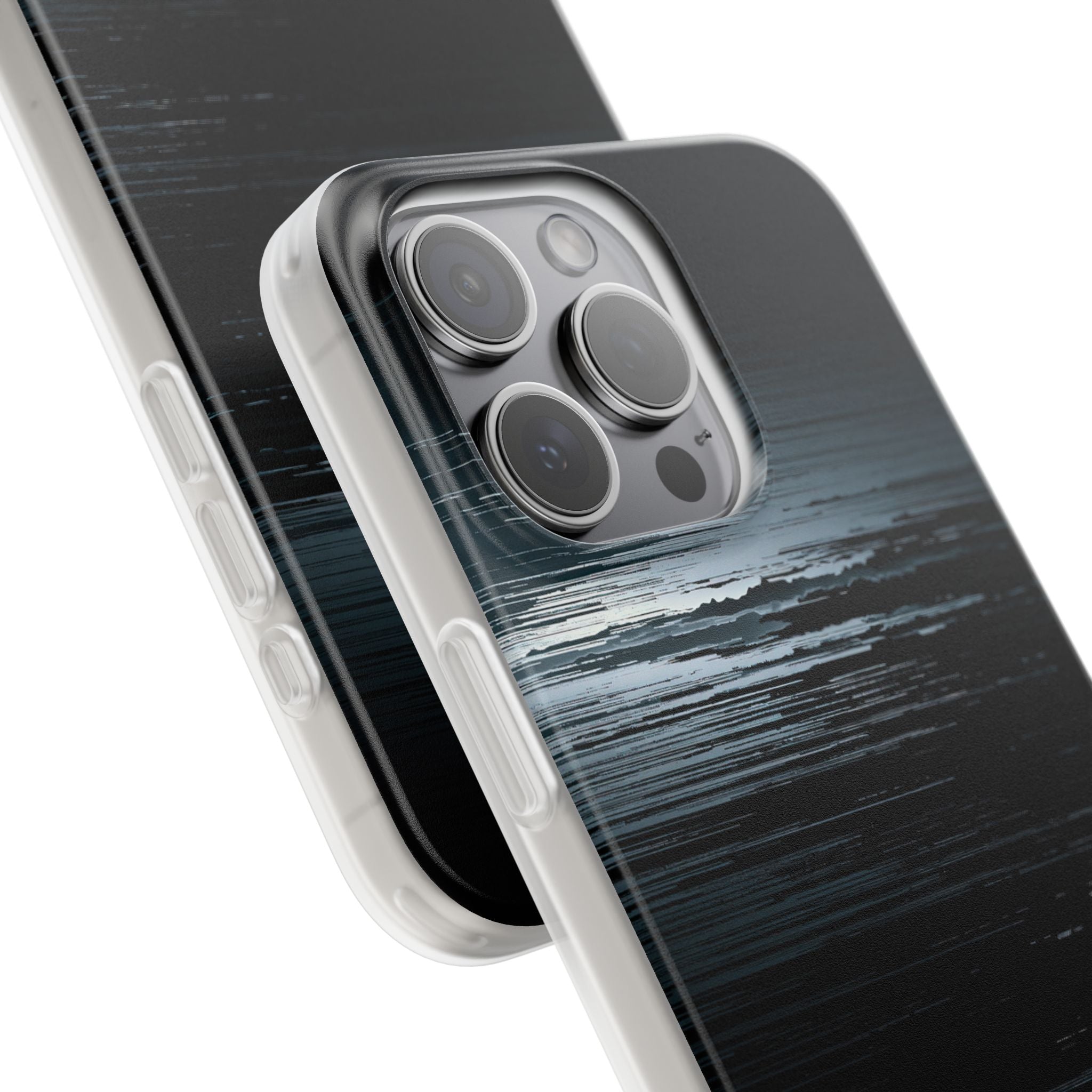Black Lite Phone Case for iPhone - Frozen Signal Glitch