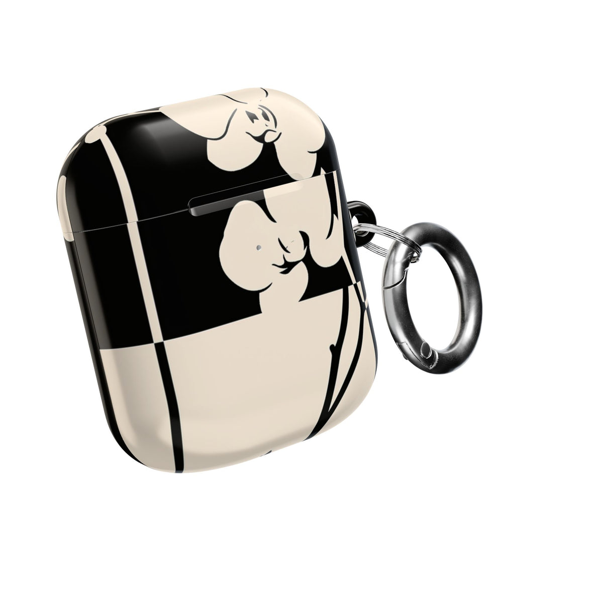 Geometric Orchid Bloom · Hard Case for AirPods & AirPods Pro · Black