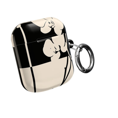 Geometric Orchid Bloom · Hard Case for AirPods & AirPods Pro · Black
