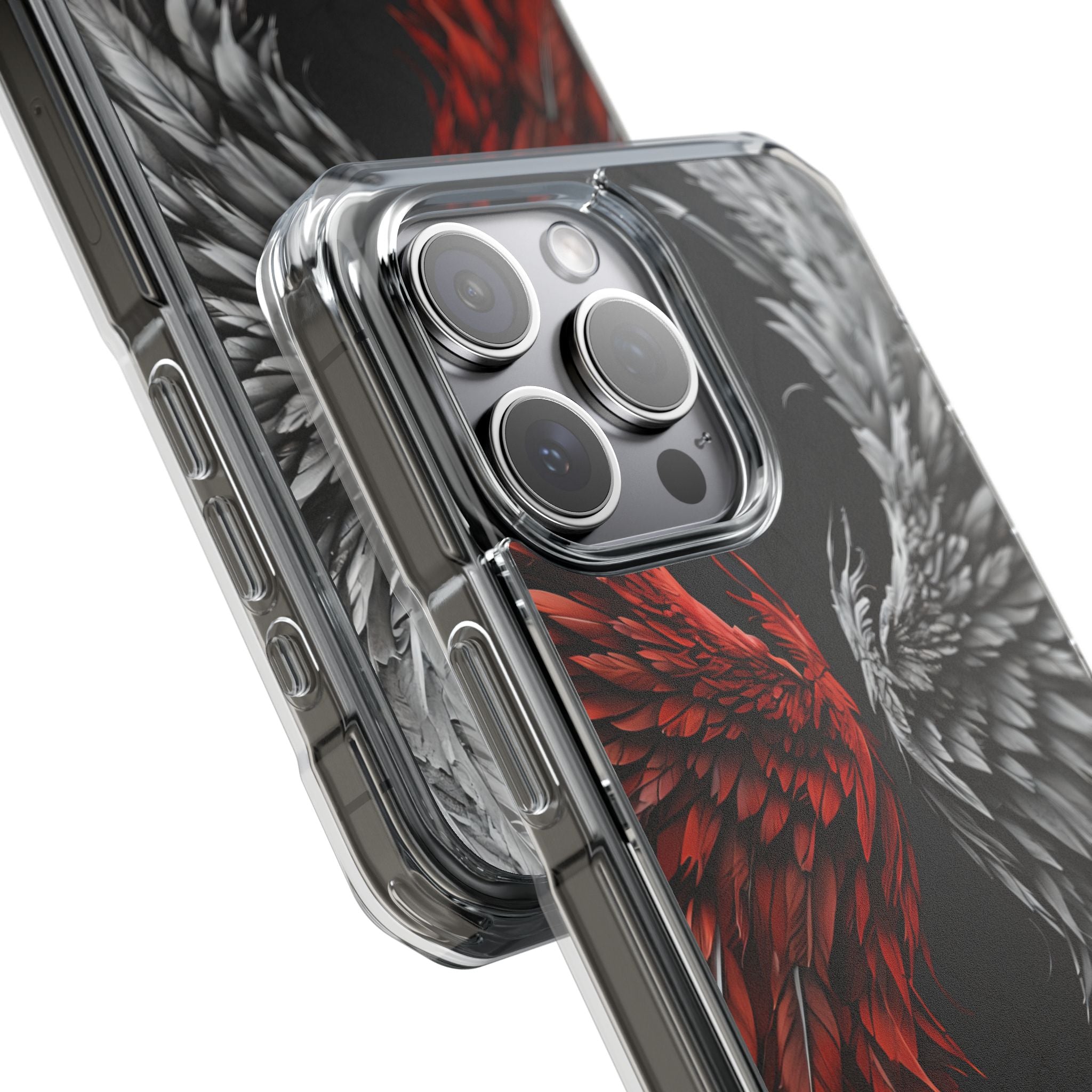 Crimson White Wings iPhone 15 Pro Max - Impact suojakotelo