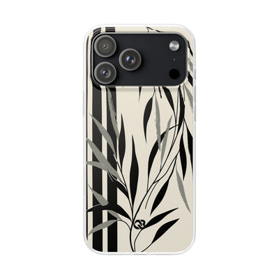Beige Lite Phone Case for iPhone - Soot Leaf Sketch
