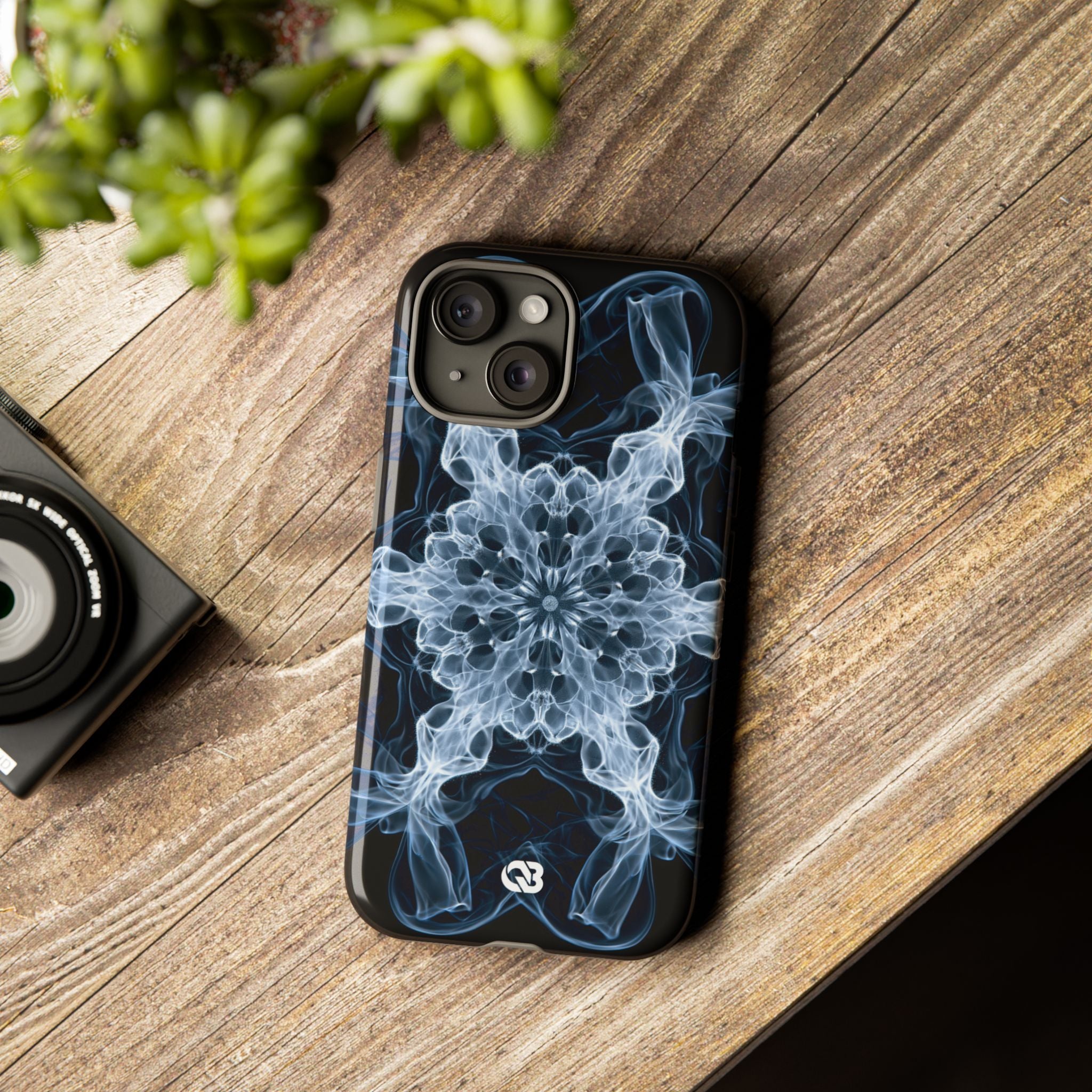 Blue Tough Phone Case for iPhone - Glacial Smoke Crown