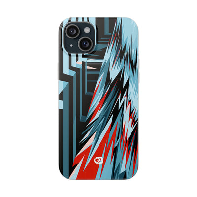 Blue Lite Phone Case for iPhone - Glitch Peak Cyan