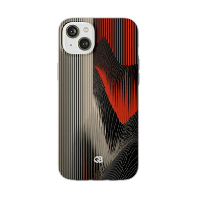 Red Lite Phone Case for iPhone - Crimson Pulse Topo