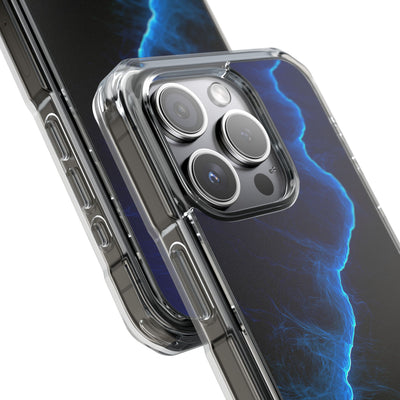 Electric Azure Drift · Clear Impact Magnetic Phone Case for iPhone · Blue