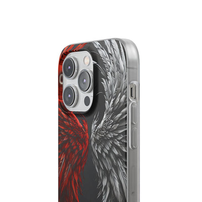 Split Crimson Wing · Soft Phone Case for iPhone