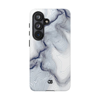 White Tough Phone Case for Samsung - Nordic Ridge Topo