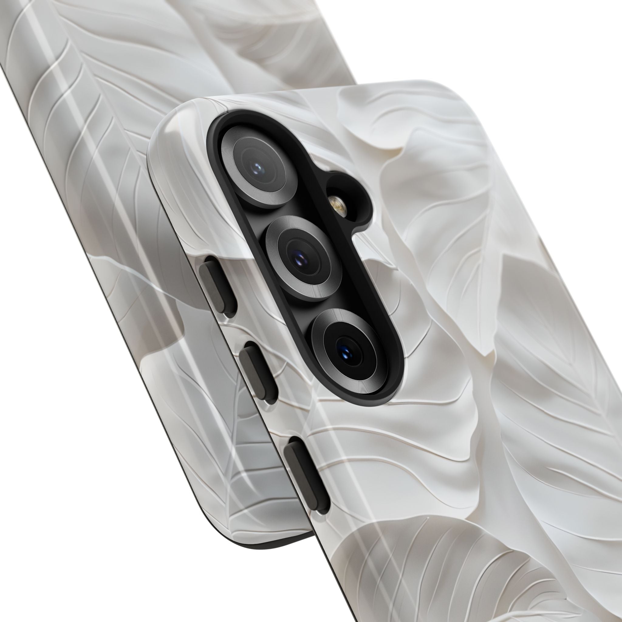 Sculpted Ivory Leaves · Tough Phone Case for Samsung