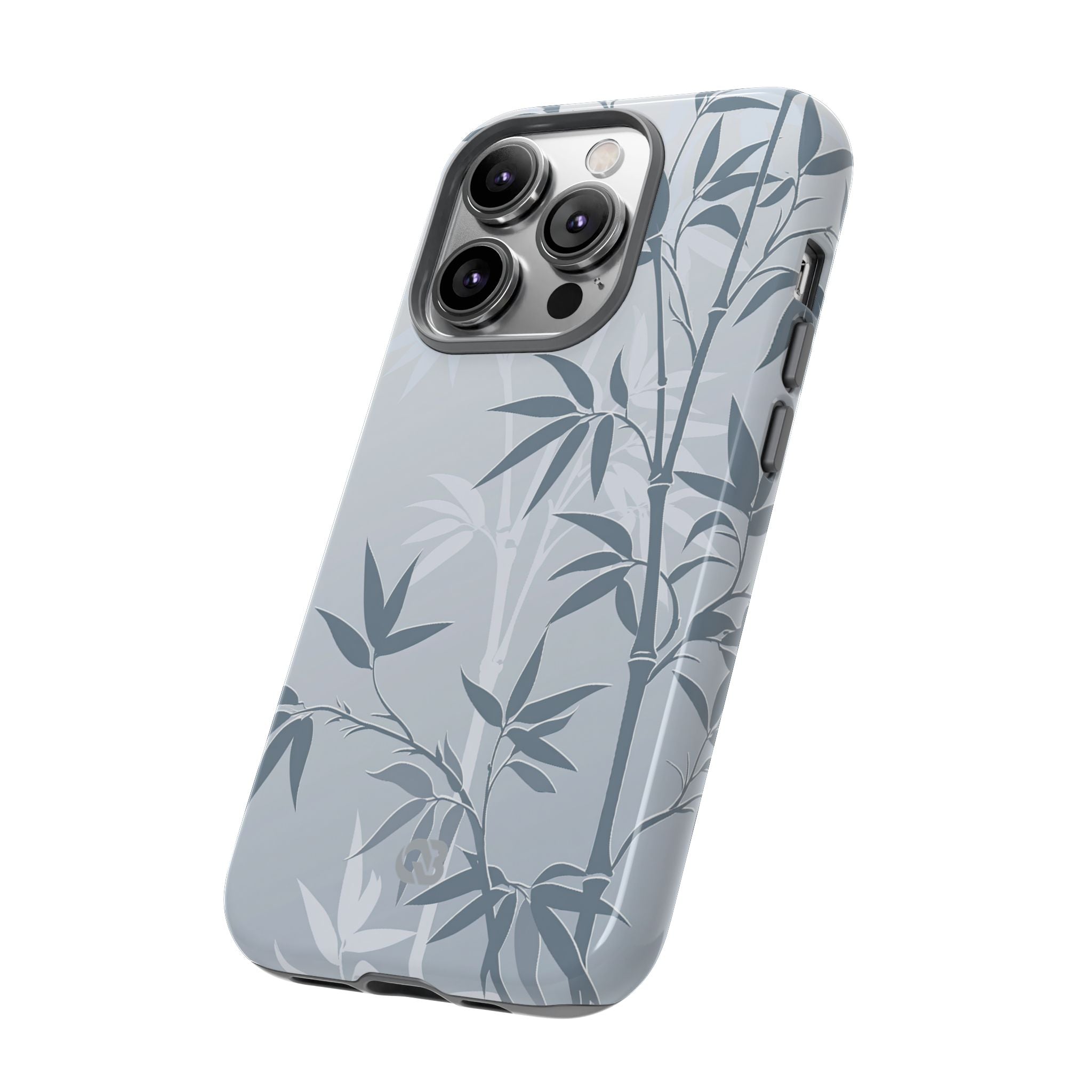 Blue Tough Phone Case for iPhone - Slate Bamboo Shadow