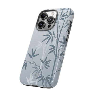 Blue Tough Phone Case for iPhone - Slate Bamboo Shadow