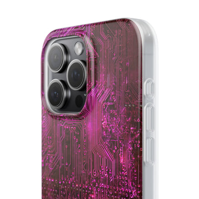 Magenta Circuit Trace · Lite Phone Case for iPhone ·  Pink