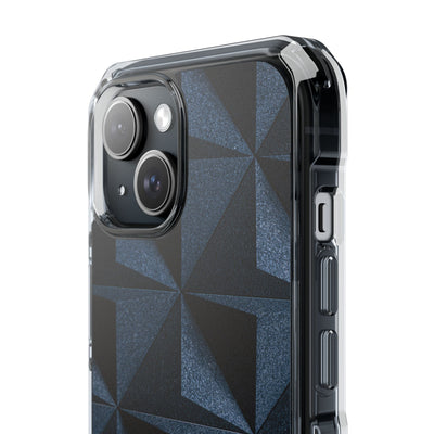 Faceted Slate · Clear Impact Magnetic Phone Case for iPhone ·  Blue