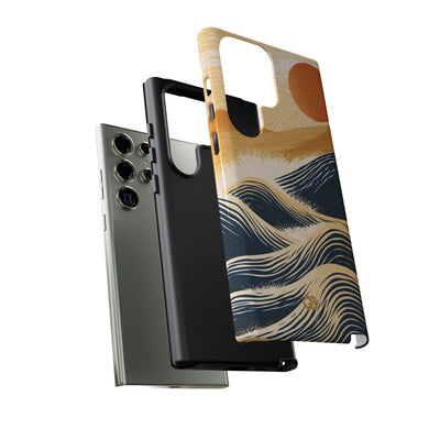Blue Tough Phone Case for Samsung - Kyoto Cresting Tide