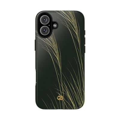 Green Tough Phone Case for iPhone - Midnight Gilded Grass