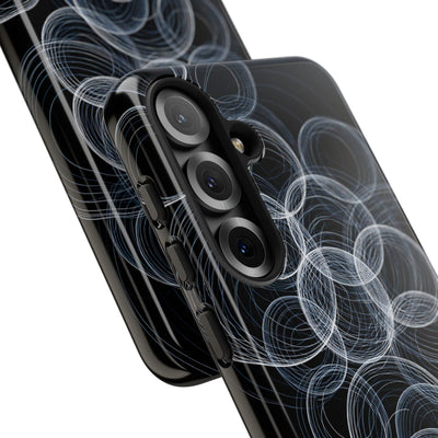 Black Tough Phone Case for Samsung - Frosted Ring Matrix