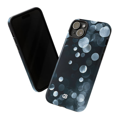Black Tough Phone Case for iPhone - Silver Orbit Glow
