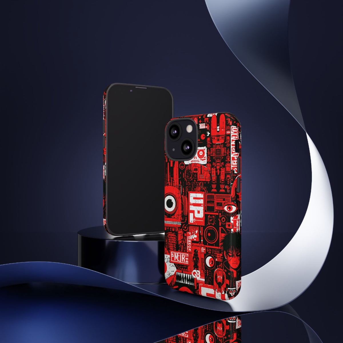 Neo Mecha Collage · Tough Phone Case for iPhone · Red