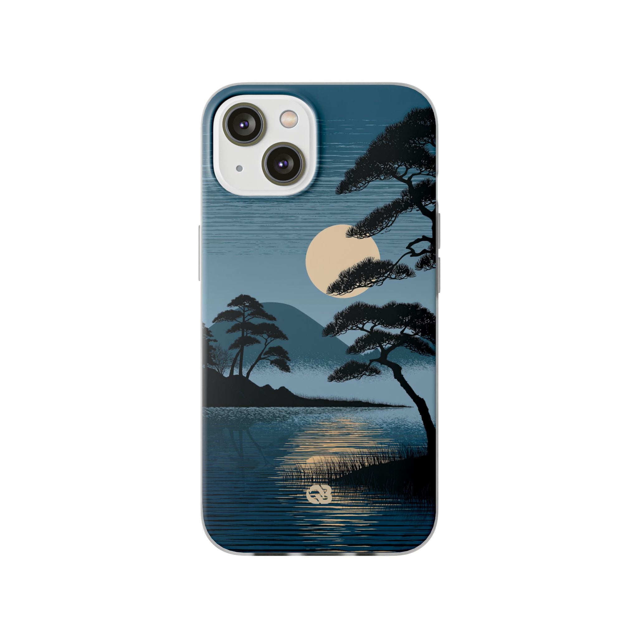 Blue Lite Phone Case for iPhone - Midnight Kyoto Pine
