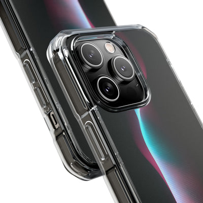 Neon Pixel Flow · Clear Impact Magnetic Phone Case for iPhone · Black