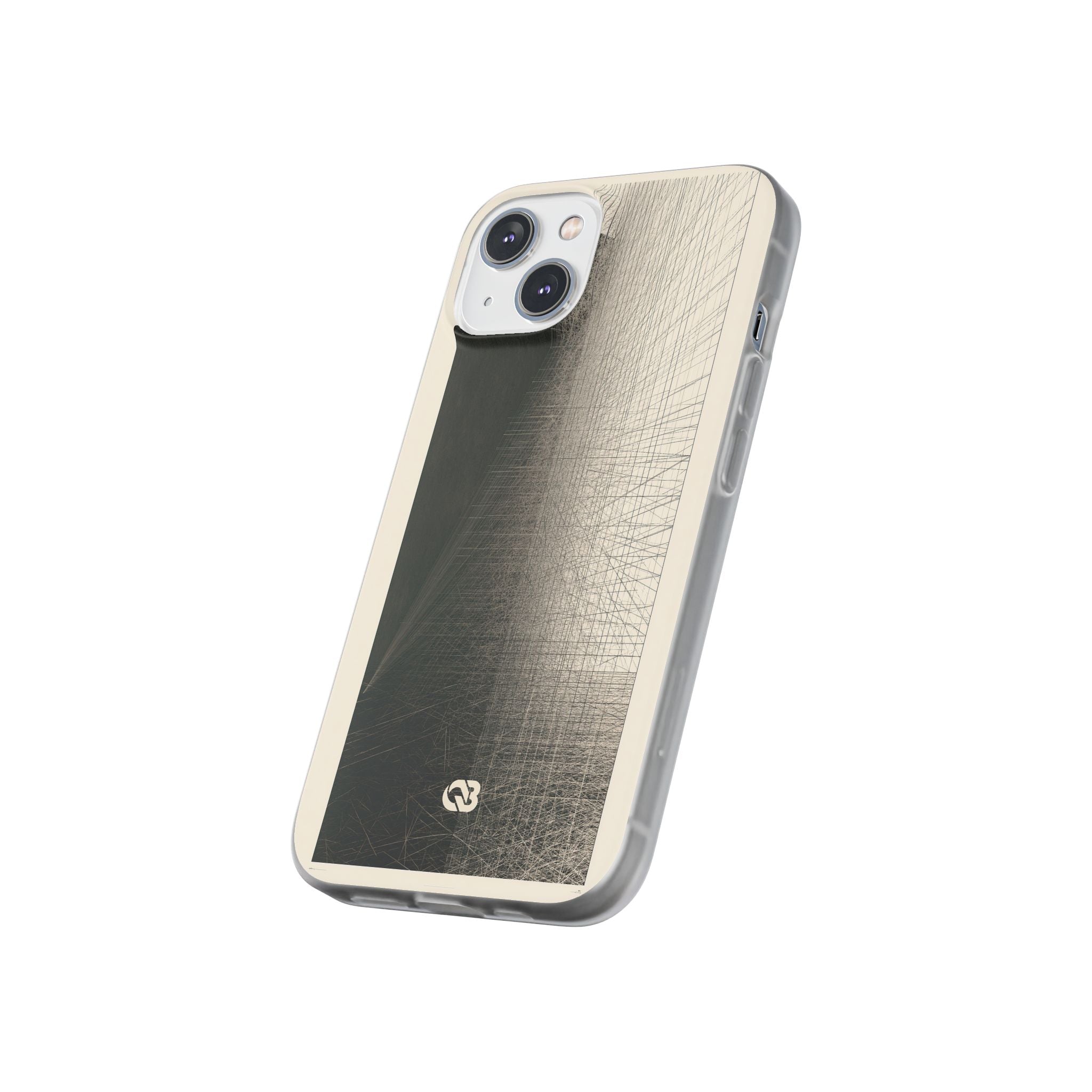 Beige Lite Phone Case for iPhone - Brutalist Graphite Grid