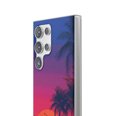 Neon Horizon Palms · Soft Handyhülle für Samsung