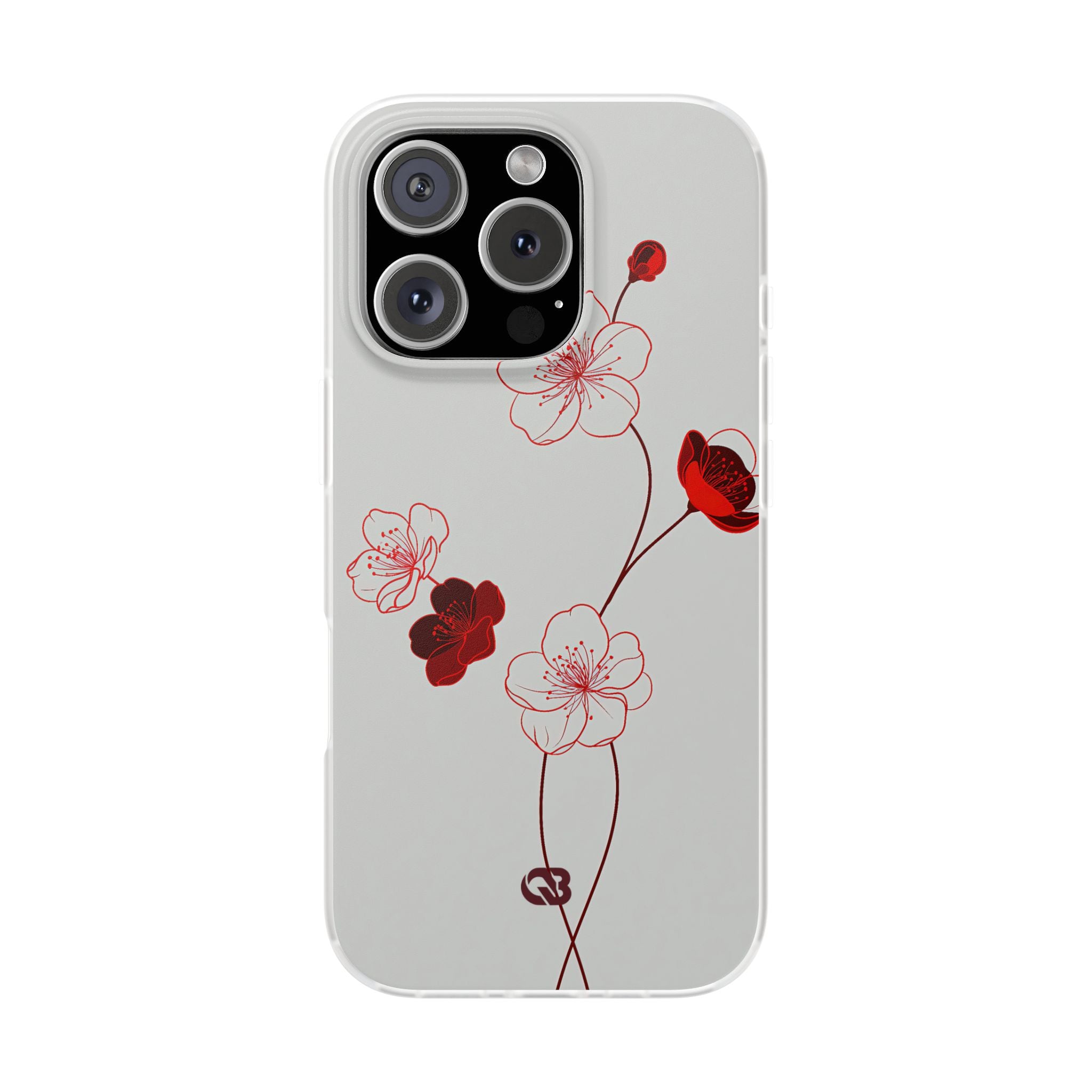Red Lite Phone Case for iPhone - Kyoto Ember Bloom