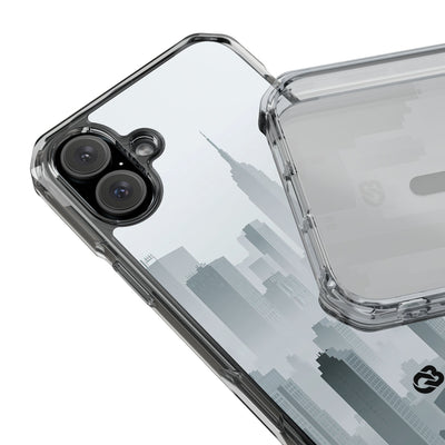 Grey Impact MagSafe Phone Case for iPhone - Steel Mist Skyline