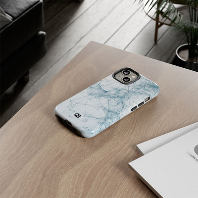 Blue Tough Phone Case for iPhone - Glacial Neural Web