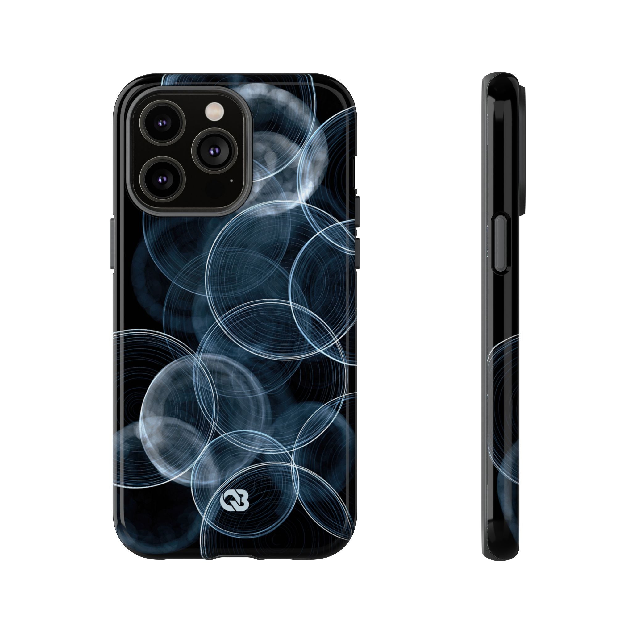 Blue Tough Phone Case for iPhone - Cyan Pulse Ripple