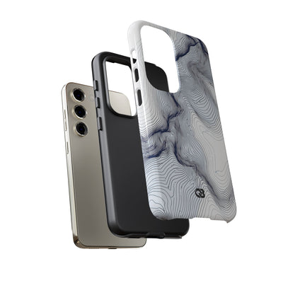White Tough Phone Case for Samsung - Nordic Ridge Topo