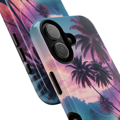 Neon Shore Palms · Tough+ Handyhülle für iPhone · Magsafe