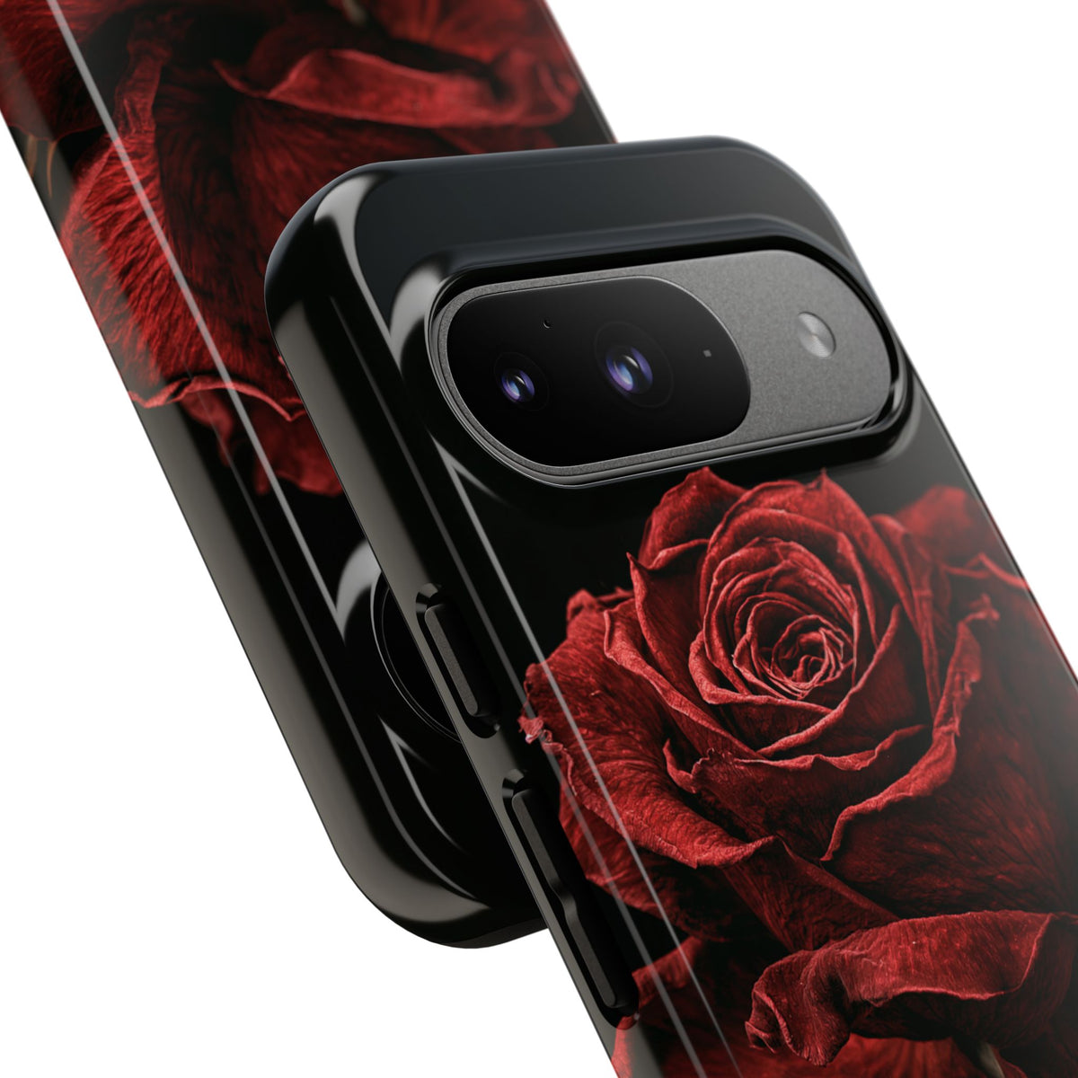 Crimson Noir Rose · Tough Phone Case for Pixel ·  Black