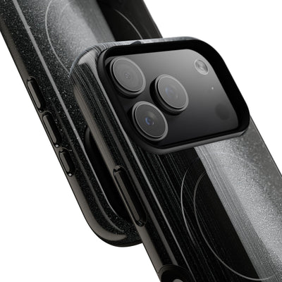Black Tough 2.0 Magsafe Phone Case for iPhone - Brutalist Pixel Monolith