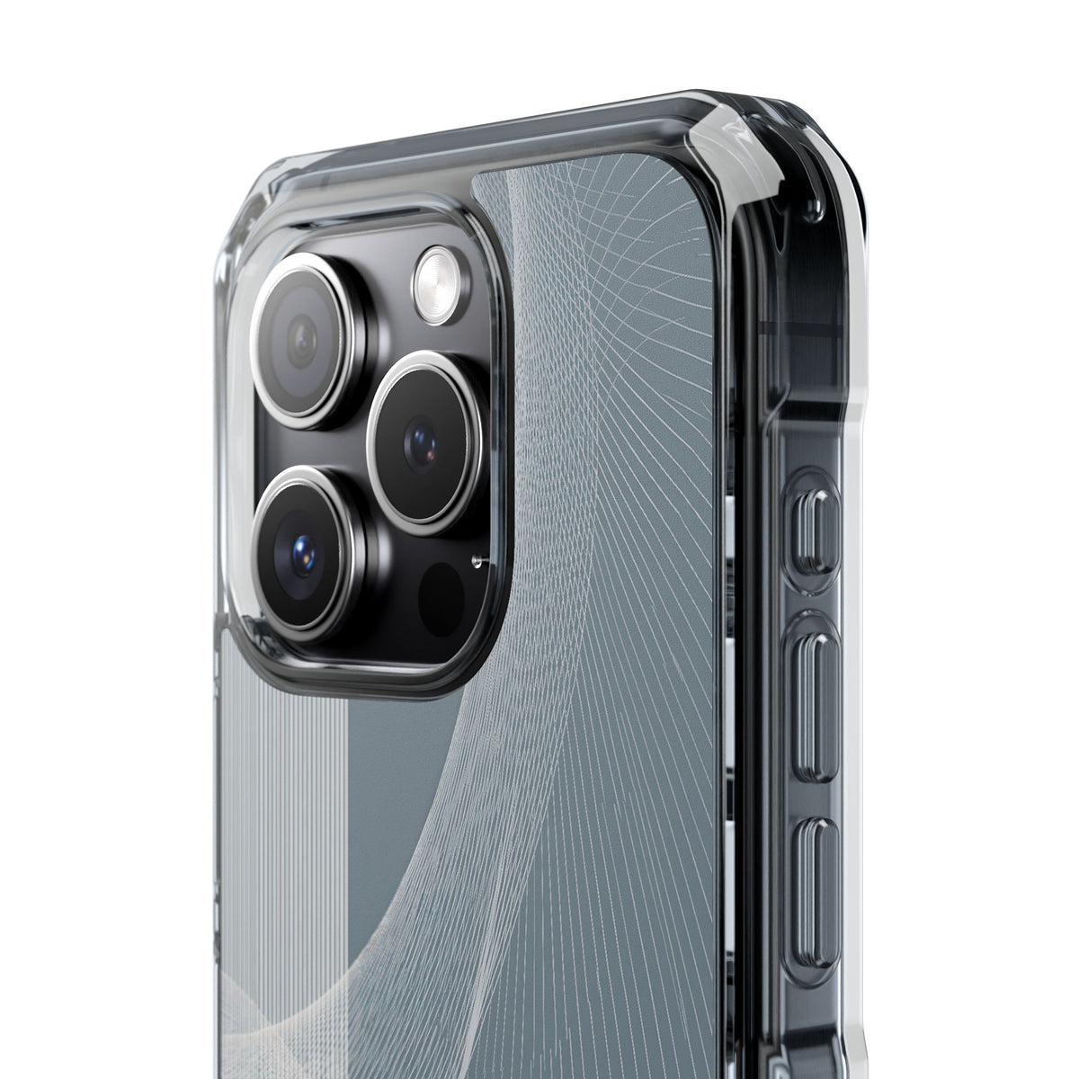 Slate Contour Drift · Clear Impact Magnetic Phone Case for iPhone · Grey