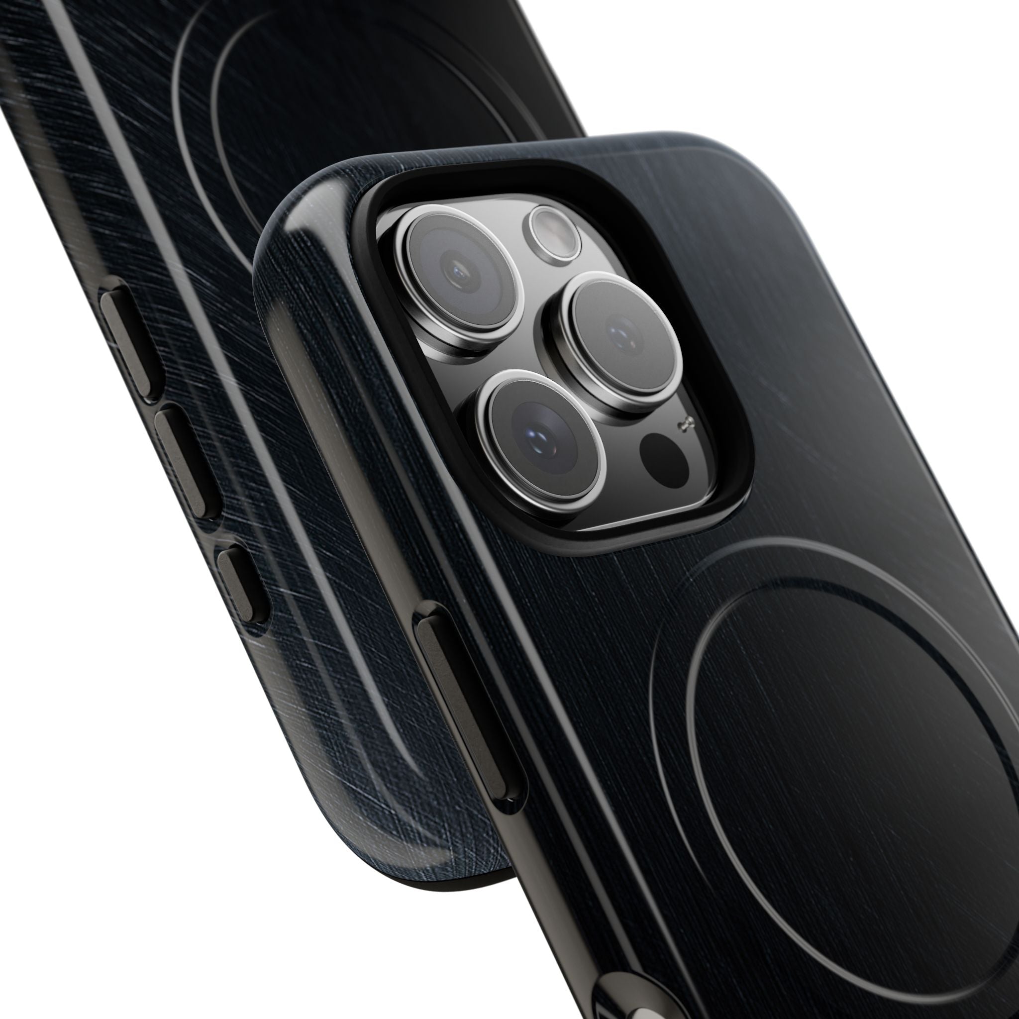 Black Tough 2.0 Magsafe Phone Case for iPhone - Midnight Brushed Grain