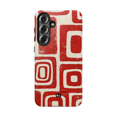 Vermilion Block Motif · Tough Phone Case for Samsung · Red