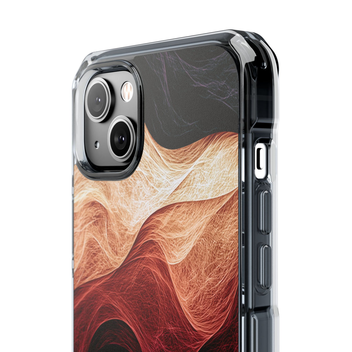 Ember Wave Dispersion · Clear Impact Magnetic Phone Case for iPhone · Red