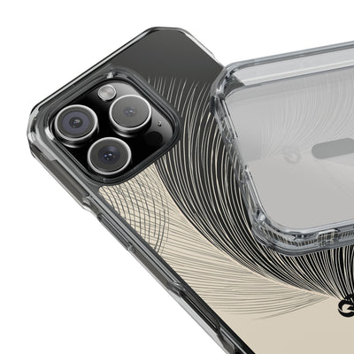 Beige Impact MagSafe Phone Case for iPhone - Obsidian Cream Plume