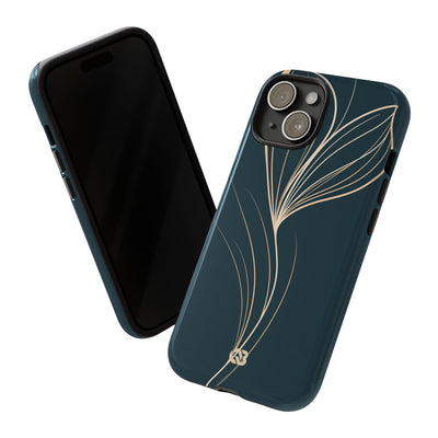 Teal Tough Phone Case for iPhone - Sandstone Silk Flora
