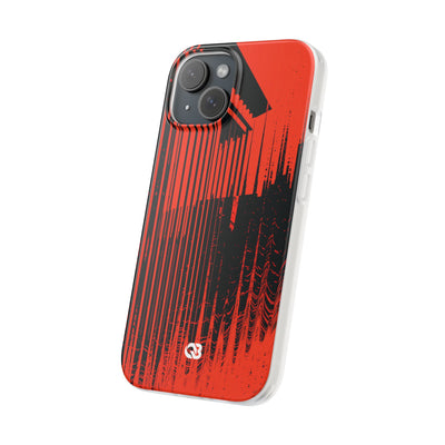 Red Lite Phone Case for iPhone - Crimson Brutalist Distortion
