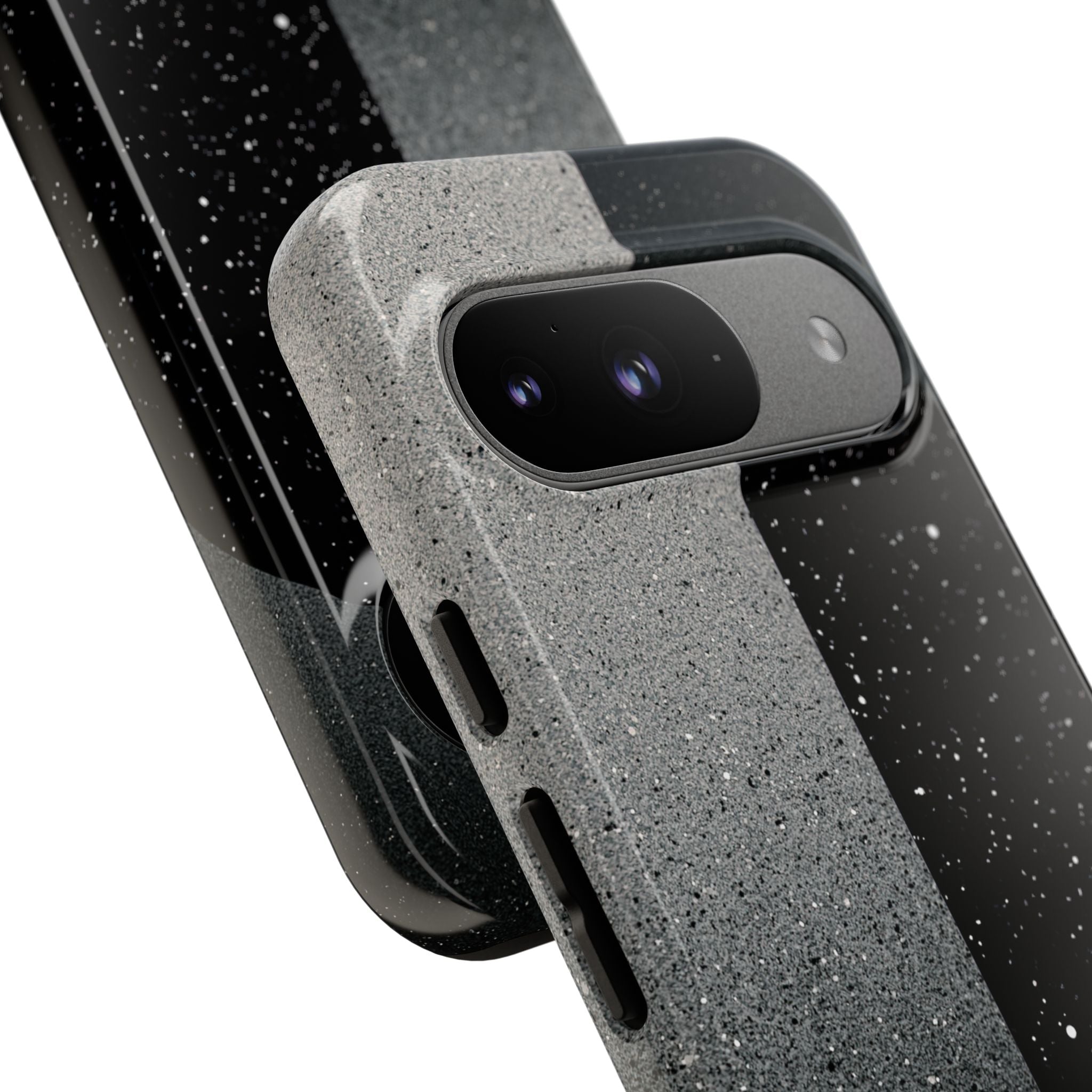 Black Tough Phone Case for Google Pixel - Lunar Static Orbit