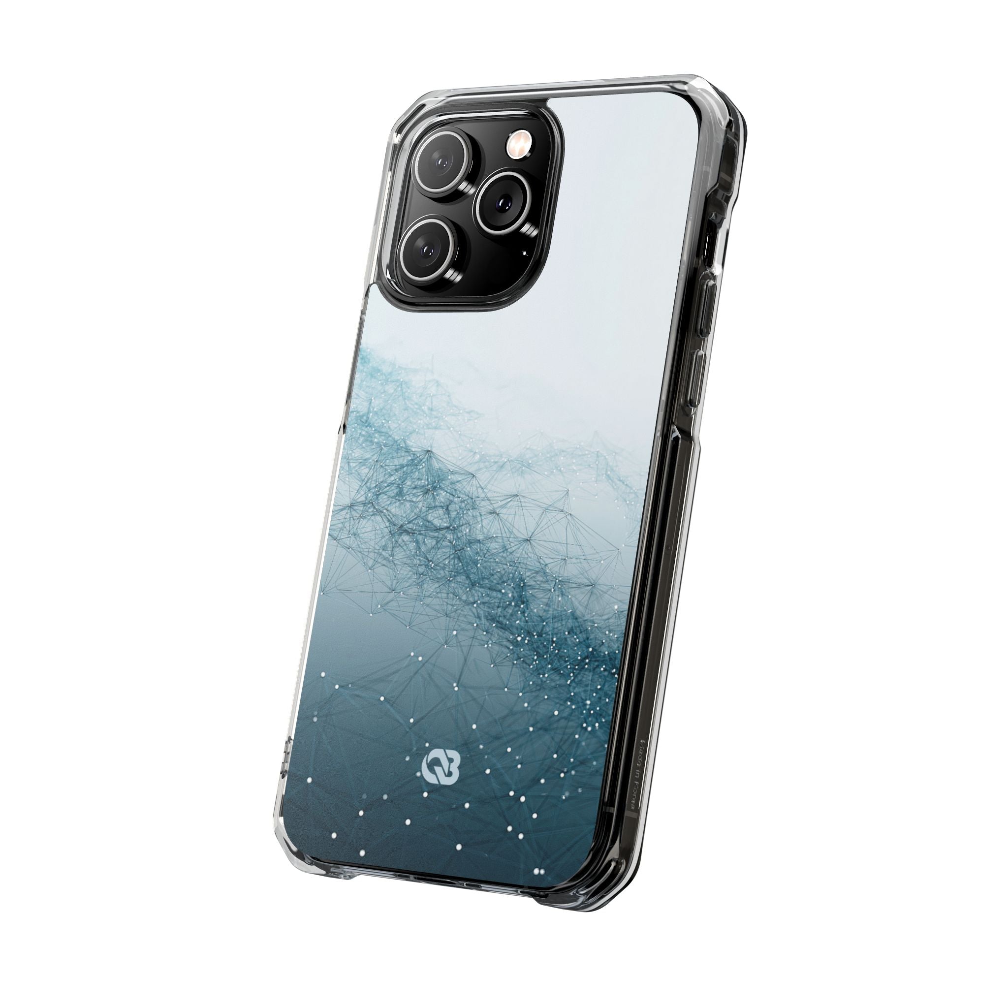 Teal Impact MagSafe Phone Case for iPhone - Cyan Vector Lattice