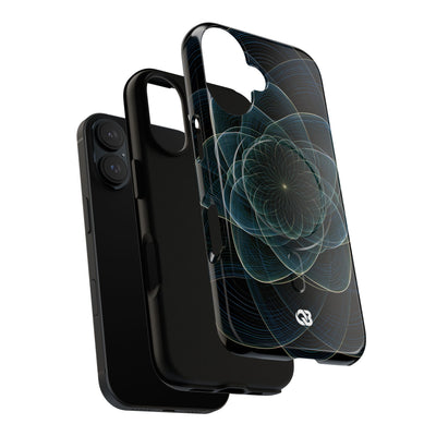 Blue Tough 2.0 Magsafe Phone Case for iPhone - Celestial Wireframe Bloom