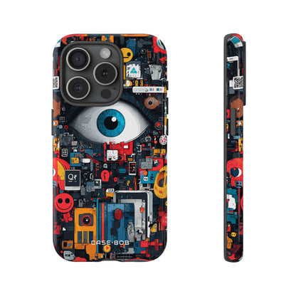 Digitale Oog Blauw iPhone 15 Pro Cover - Tough