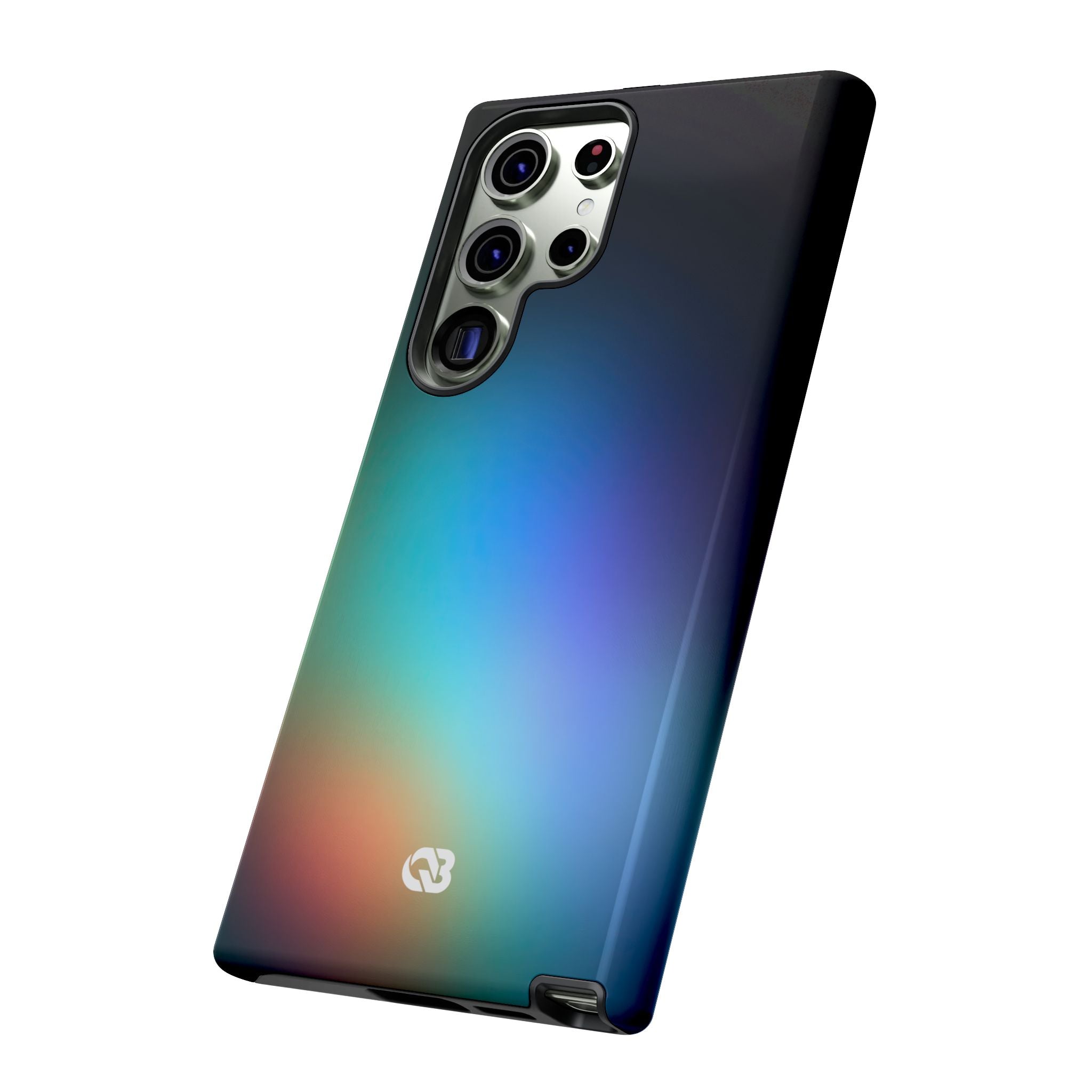 Black Tough Phone Case for Samsung - Electric Prism Grain