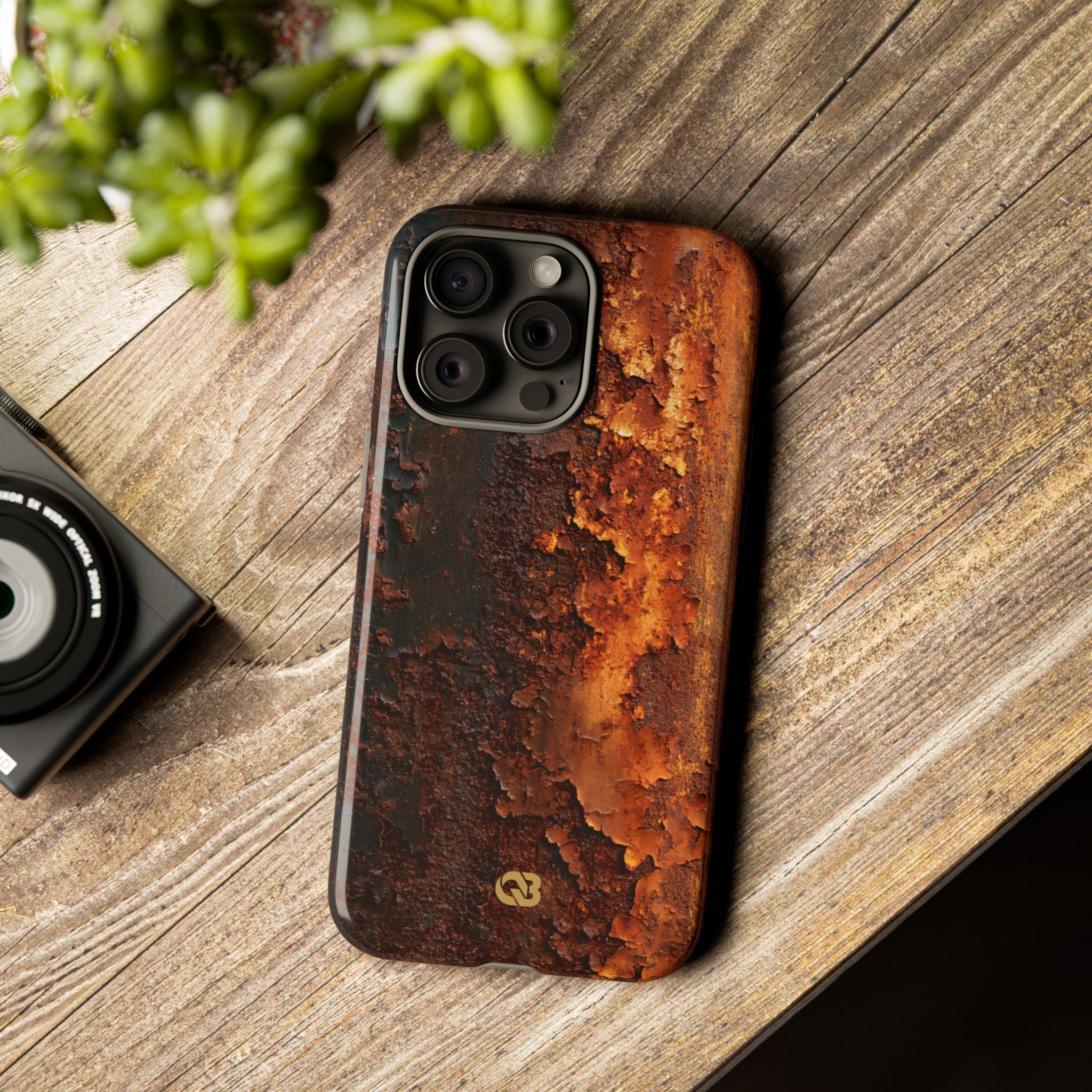 Orange Tough Phone Case for iPhone - Oxidized Iron Crust
